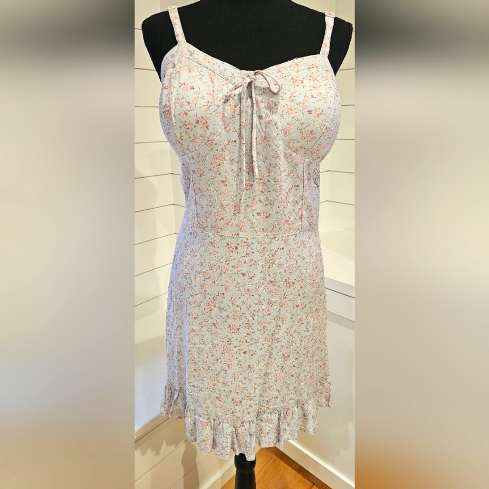 NWOT Floral Light Blue Dress